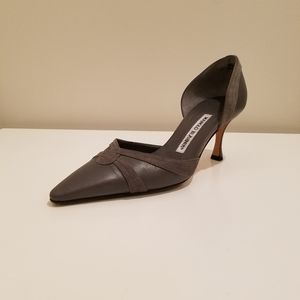Manolo Blahnik Grey d'Orsay Pump